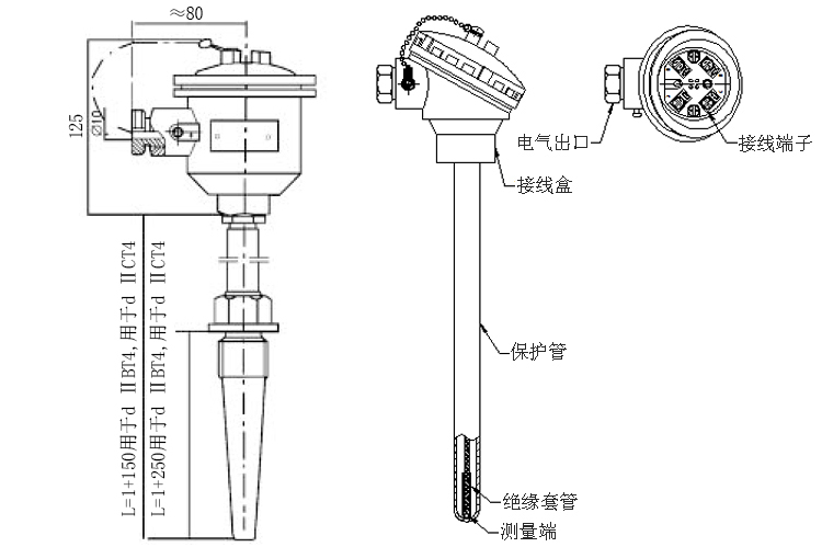 M33×2锥形保护管隔爆型热电阻产品结构