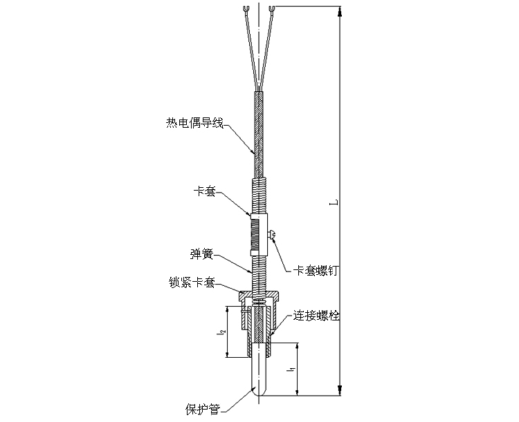 壓簧固定式熱電偶產(chǎn)品結(jié)構(gòu)