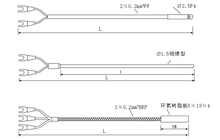电机线圈绕组用热电偶(阻)产品结构