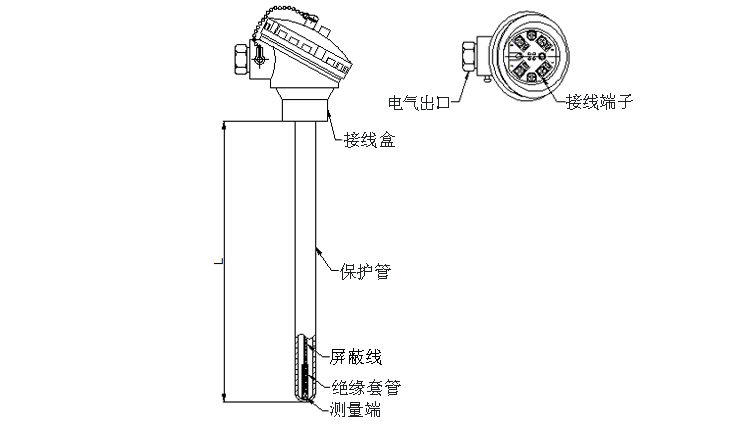 无固定装置式热电阻产品结构